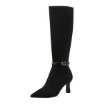 Tamaris μαύρες ψηλές υφασμάτινες (βαριές) μπότες 1-25516-45-001 - Image 7