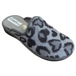 Γυναικείες λούτρινες παντόφλες με γούνα ανατομικές σαμπό χειμερινές της COMFY - Γκρι Σκούρο - Image 5