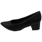 Piccadilly Δερμάτινες Μυτερές Γόβες με Χοντρό Χαμηλό Τακούνι Μαύρες - Image 4