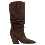 Sante Γυναικείες Μπότες με Ψηλό Τακούνι Καφέ