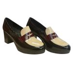 Softies Λουστρίνι Γυναικεία Γόβα σε Μαύρο Μπορντώ Χρώμα 7434 - Image 3