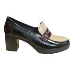 Softies Λουστρίνι Γυναικεία Γόβα σε Μαύρο Μπορντώ Χρώμα 7434