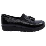 Softies Λουστρίνι Γυναικεία Μοκασίνια σε Μαύρο Χρώμα 7476