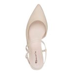 Tamaris Δερμάτινες Γόβες με Χαμηλό Τακούνι Μπεζ 1-29409-46-418 - Image 7