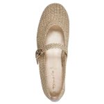 Tamaris Γυναικείες Μπαλαρίνες Μυτερές με Λουράκι σε Χρυσό Χρώμα - Image 6