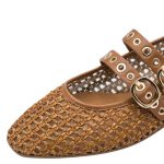 Tamaris Γυναικείες Μπαλαρίνες Μυτερές με Λουράκι σε Ταμπά Χρώμα - Image 3