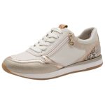 Αθλητικά παπούτσια Tamaris σε λευκό και ροζ χρυσό με τιγρέ λεπτομέριες - Image 6