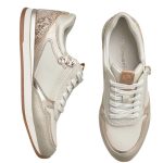 Αθλητικά παπούτσια Tamaris σε λευκό και ροζ χρυσό με τιγρέ λεπτομέριες - Image 9