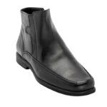 Softies 4746 Black Ανδρικά Δερμάτινα Μποτάκια με Υβριδική Σόλα Comfort - Image 5