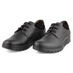 Softies 6197 Ανδρικά Δερμάτινα Casual Παπούτσια Μαύρα Ανατομικά - Image 4