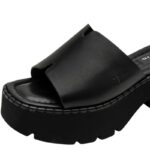 Tamaris 1-27235-46-003 Γυναικεία Δερμάτινα Mules Μαύρο με Σφηνοειδές Τακούνι - Image 3