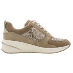 Tamaris Essentials Γυναικεία Sneakers Beige Snake με Σφηνοειδές Τακούνι 5cm 1-23754-45-483