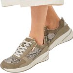 Tamaris Essentials Γυναικεία Sneakers Beige Snake με Σφηνοειδές Τακούνι 5cm 1-23754-45-483 - Image 8