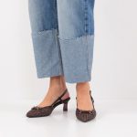 Tamaris Slingback Γόβες Mocca Leather Mix με Τακούνι 5.5cm & TOUCH-IT 1-29634-44-304 - Image 4