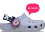 Crocs Classic Light-Up Clog K 211892-5BO Βρεφικά και  Παιδικά Λιλά Φωτιζόμενα Σαμπό