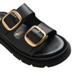 Tamaris 1-27239-42-003 Δερμάτινα Πέδιλα Μαύρα - Πλατφόρμα 3,5cm και TOUCH-IT - Image 4