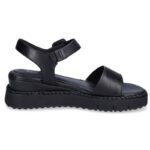 Tamaris Δερμάτινα Πέδιλα 1-28247-46-001 Σφηνοειδές Τακούνι 5cm Μαύρα