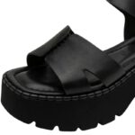 Πλατφόρμα 8cm και Velcro Tamaris 1-28377-46-003 Δερμάτινα Σανδάλια - Image 3