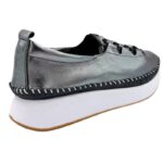 Tatoo 1913 Ασημί Δερμάτινα Μοκασίνια  Γυναικεία Metallic Loafers - Στυλ & Άνεση - Image 4