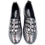 Tatoo 1913 Ασημί Δερμάτινα Μοκασίνια  Γυναικεία Metallic Loafers - Στυλ & Άνεση - Image 5