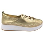 Tatoo 1913 Χρυσά Δερμάτινα Μοκασίνια Γυναικεία Metallic Loafers - Λάμψη και  Άνεση