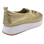 Tatoo 1913 Χρυσά Δερμάτινα Μοκασίνια Γυναικεία Metallic Loafers - Λάμψη και  Άνεση - Image 3