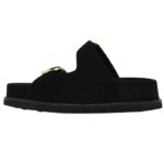 Γυναικεία Σανδάλια Flatforms Ragazza 01253 Μαύρο Δέρμα - Image 4
