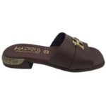 HARRIS Γυναικεία Δερμάτινα Σανδάλια 551-1216 Καφέ Δέρμα